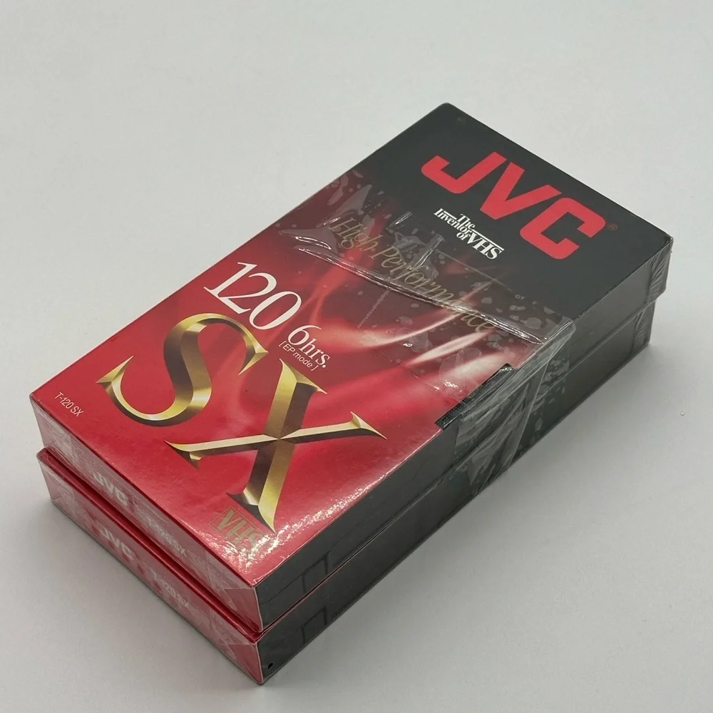 JVC SX‎ VHS Blank Tape SP 120 min - 6 hrs(EP mode) New Still Wrapped X2